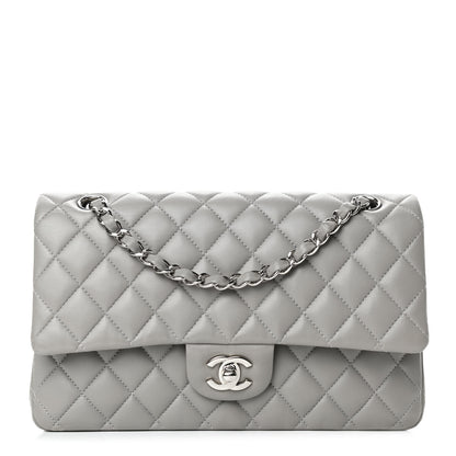 Chanel Lambskin Quilted Medium Double Flap Grey 1 of 6