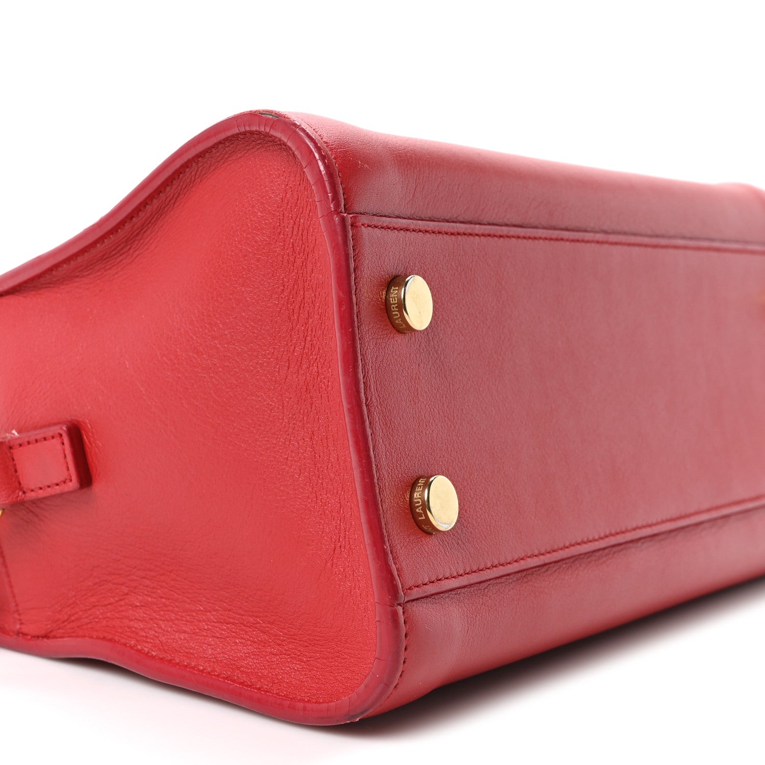 Saint Laurent Calfskin Baby Monogram Cabas Red 9 of 10