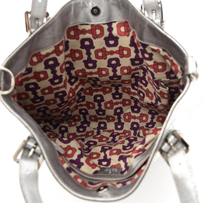 Gucci Metallic Guccissima Medium Britt Tote Silver 5 of 10