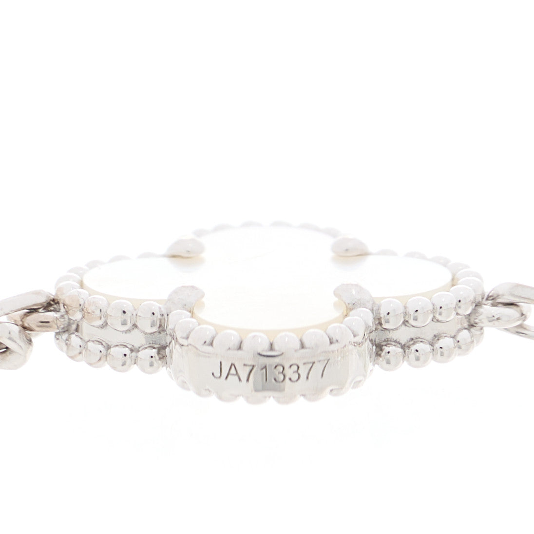 Van Cleef & Arpels 18K White Gold Mother of Pearl 5 Motifs Vintage Alhambra Bracelet 4 of 5