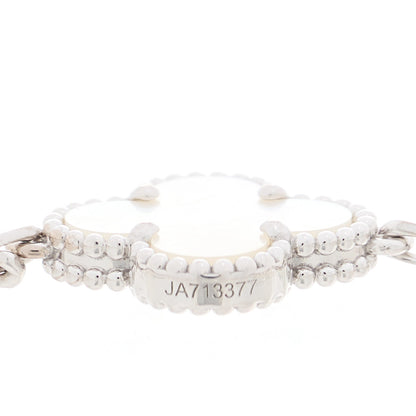 Van Cleef & Arpels 18K White Gold Mother of Pearl 5 Motifs Vintage Alhambra Bracelet 4 of 5