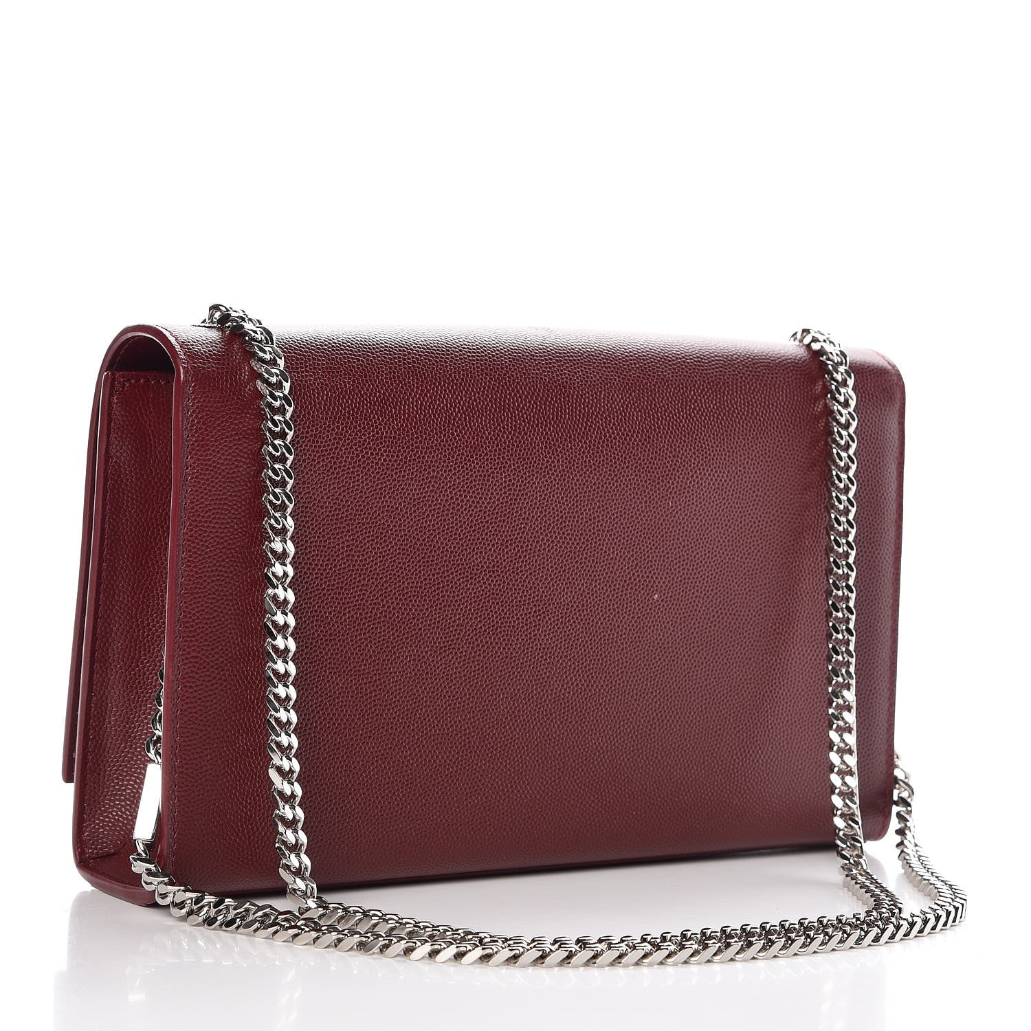 Saint Laurent Grain De Poudre Medium Monogram Kate Satchel Dark Red 3 of 7