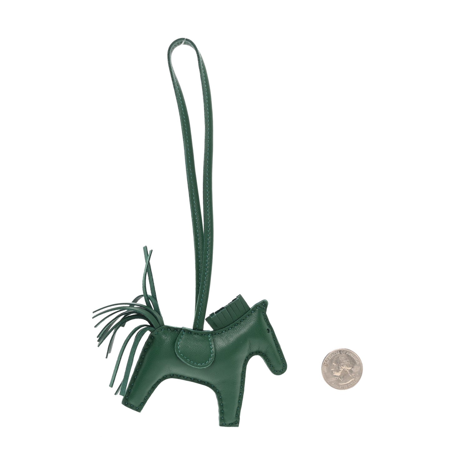 Milo Lambskin Grigri Rodeo Horse Bag Charm PM Vert Moyen