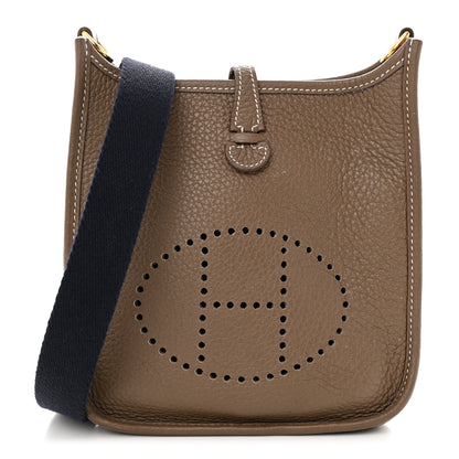 Hermes Taurillon Clemence Amazone Evelyne TPM Etoupe Bleu Indigo 1 of 12