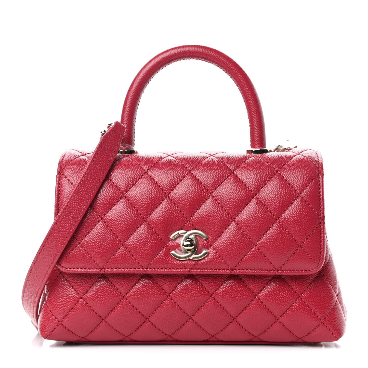 Chanel Caviar Quilted Mini Coco Handle Flap Dark Pink 1 of 11