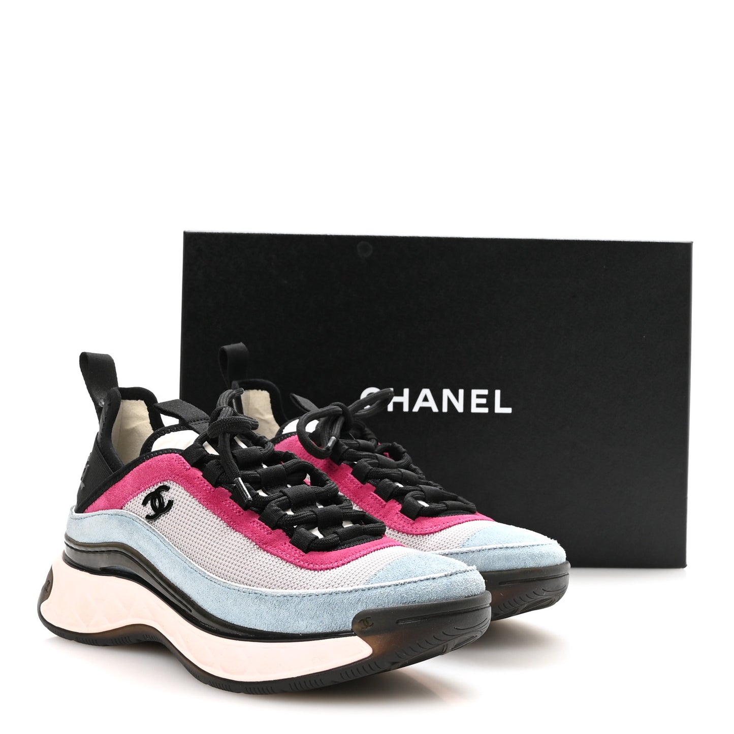 Fabric Suede CC Sneakers 36 Light Grey Light Blue Fuchsia