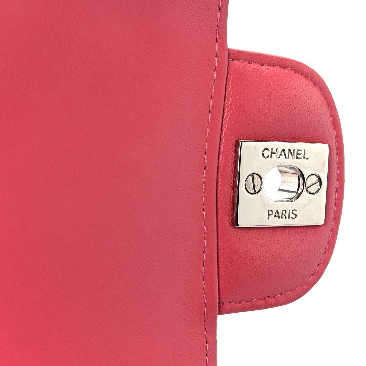 Chanel Lambskin Chevron Quilted Mini Square Flap Pink 7 of 11