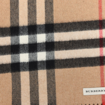 Burberry Cashmere Giant Heritage Check Fringe Scarf Camel 3 of 4