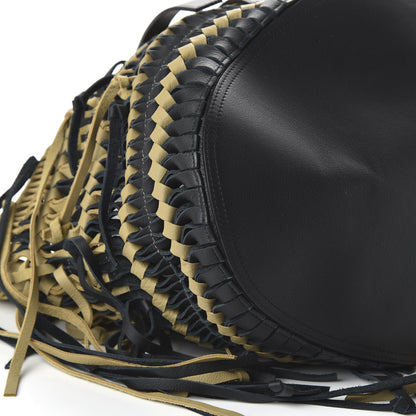 Loewe Calfskin Woven Tote Bag Gold Black 6 of 8