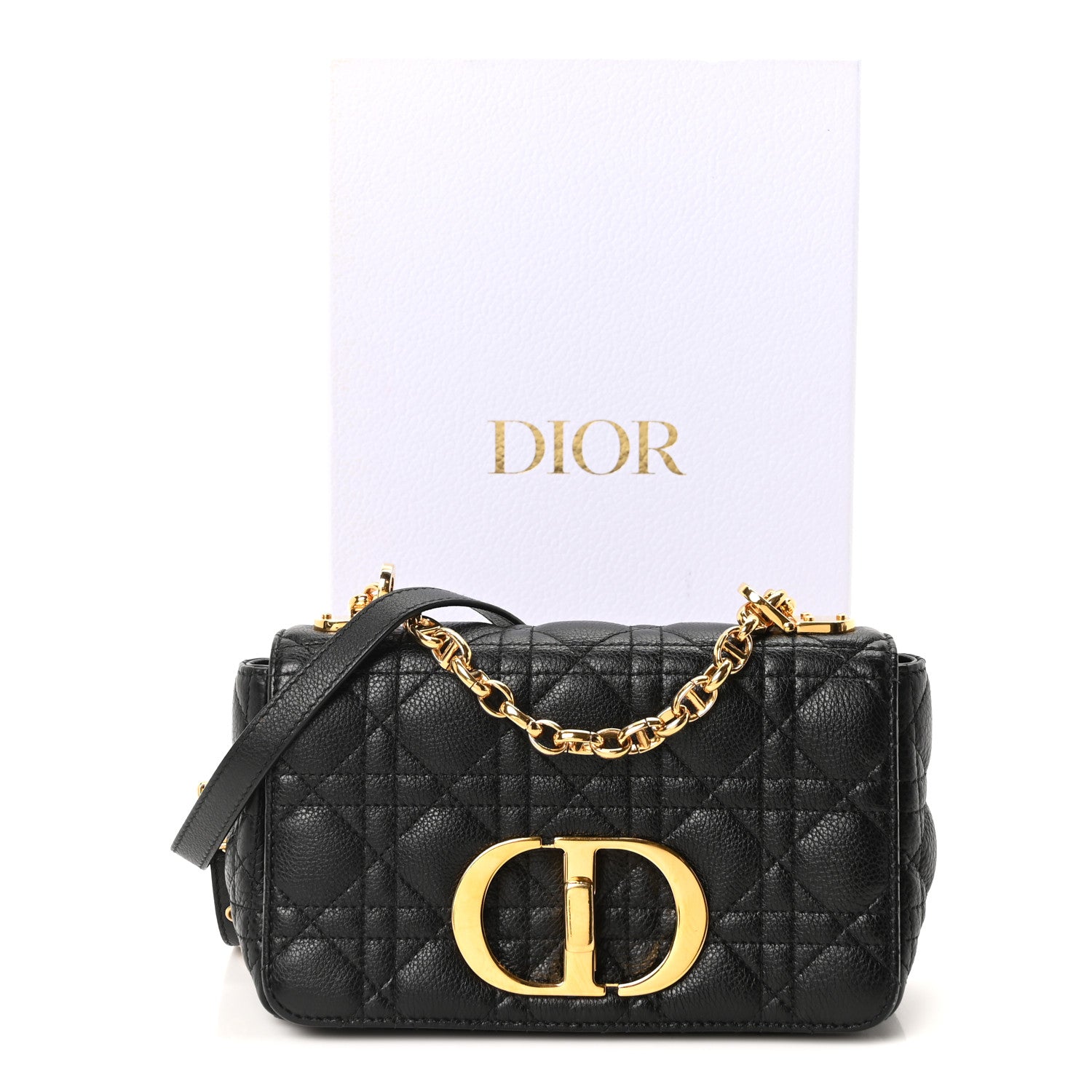 Christian Dior Calfskin Cannage Small Caro Bag Black 11 of 11