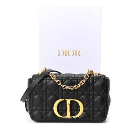 Christian Dior Calfskin Cannage Small Caro Bag Black 11 of 11