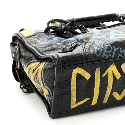 Balenciaga Agneau Graffiti All Over Classic Hardware S City Black Multicolor 9 of 10