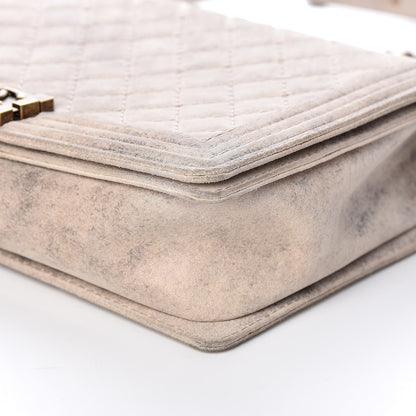 Chanel Iridescent Calfskin Quilted Large Boy Flap Beige 9 of 18
