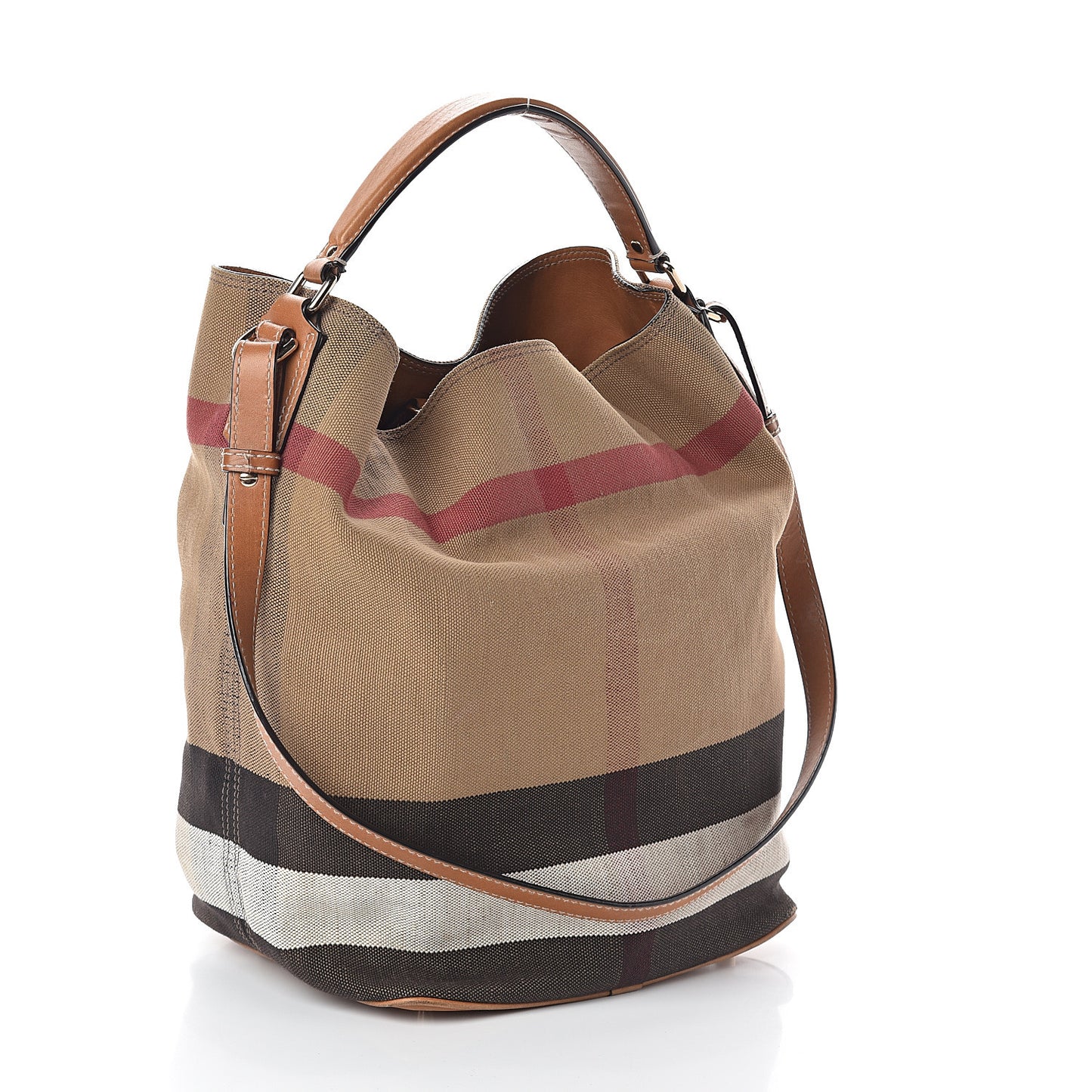 Canvas Mega Check Medium Ashby Hobo Saddle Brown