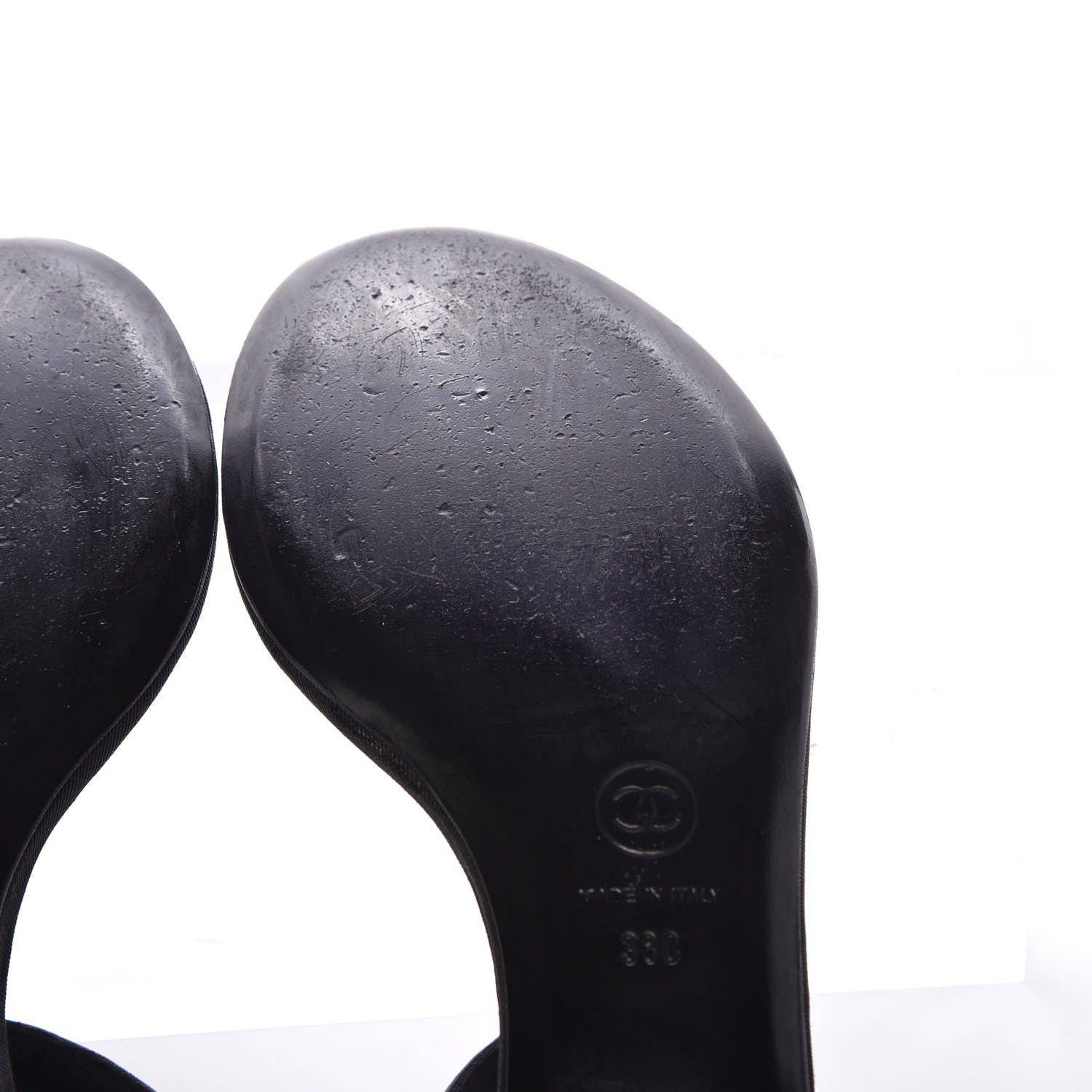 Chanel Lambskin Pearl Thong Sandals 38 Black 10 of 24