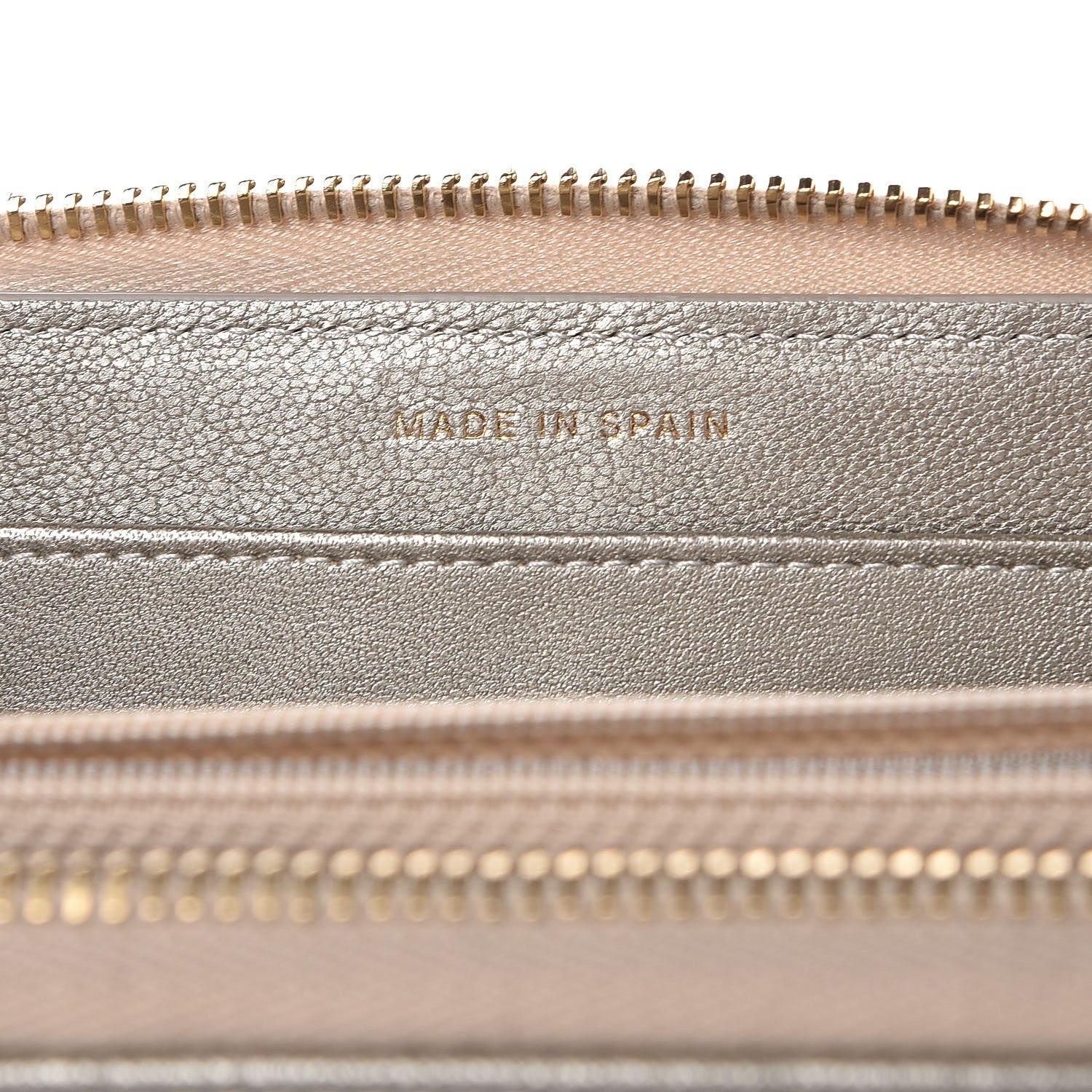 Chanel Metallic Sheepskin Quilted Mademoiselle Vintage Zip Around Wallet Light Gold 7 of 9