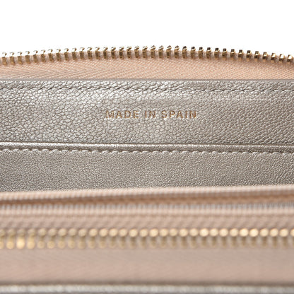 Chanel Metallic Sheepskin Quilted Mademoiselle Vintage Zip Around Wallet Light Gold 7 of 9