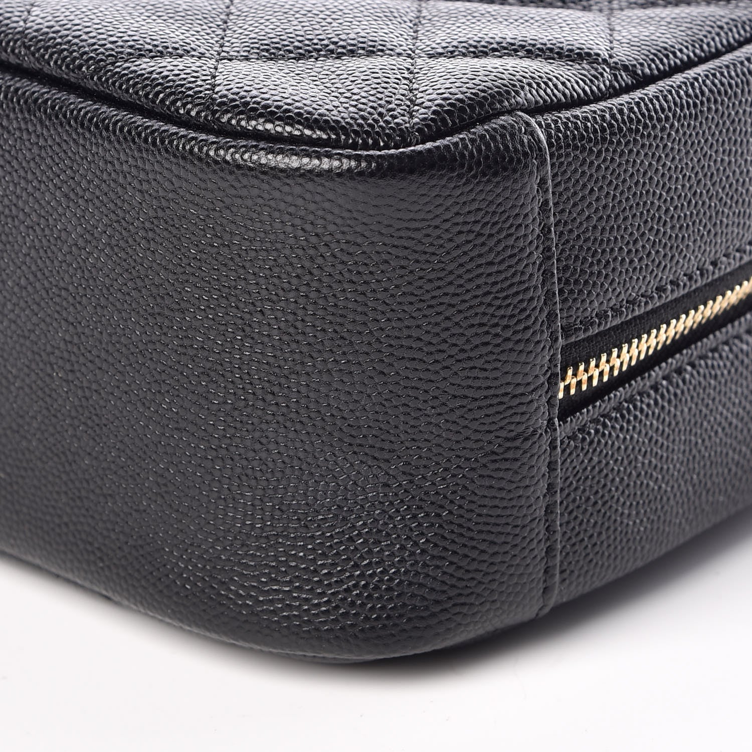 Chanel Caviar Quilted Curvy Pouch Cosmetic Case Black 9 of 9