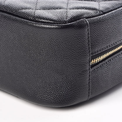 Chanel Caviar Quilted Curvy Pouch Cosmetic Case Black 9 of 9