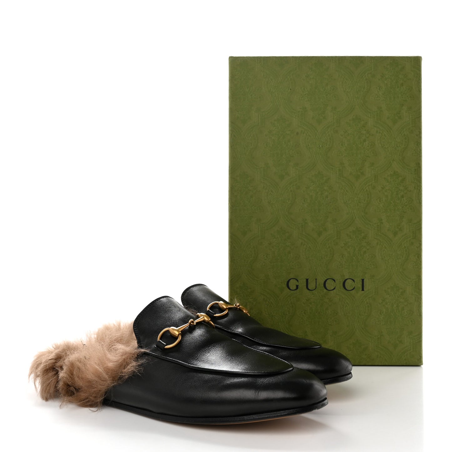 Calfskin Fur Womens Princetown Slippers 39 Black
