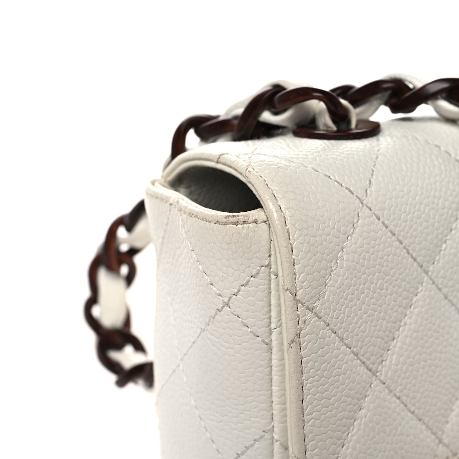 Chanel Caviar Quilted Tortoise Medium Single Flap White 11 of 11