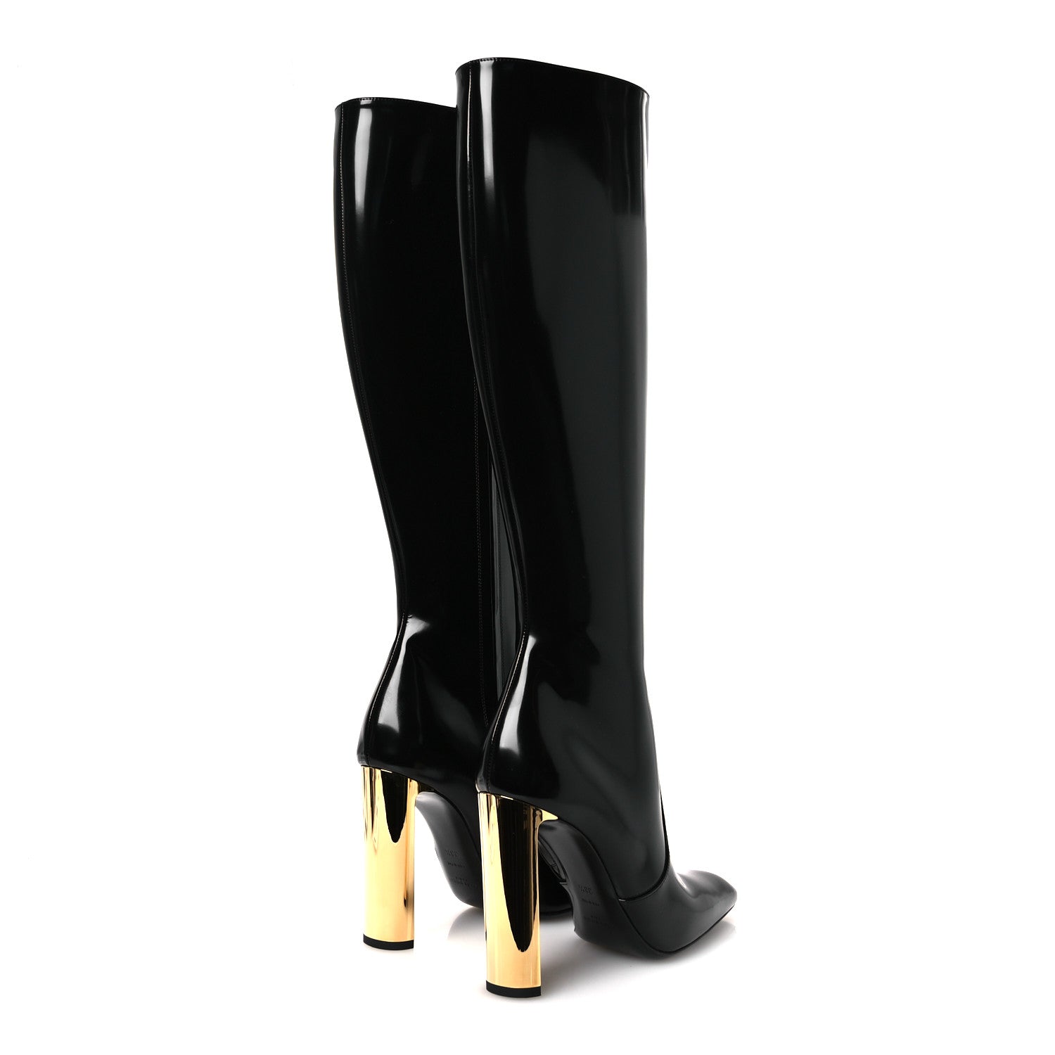Saint Laurent Vitello Marilyn Auteuil 105 Knee High Zip Boots 38.5 Black 5 of 10