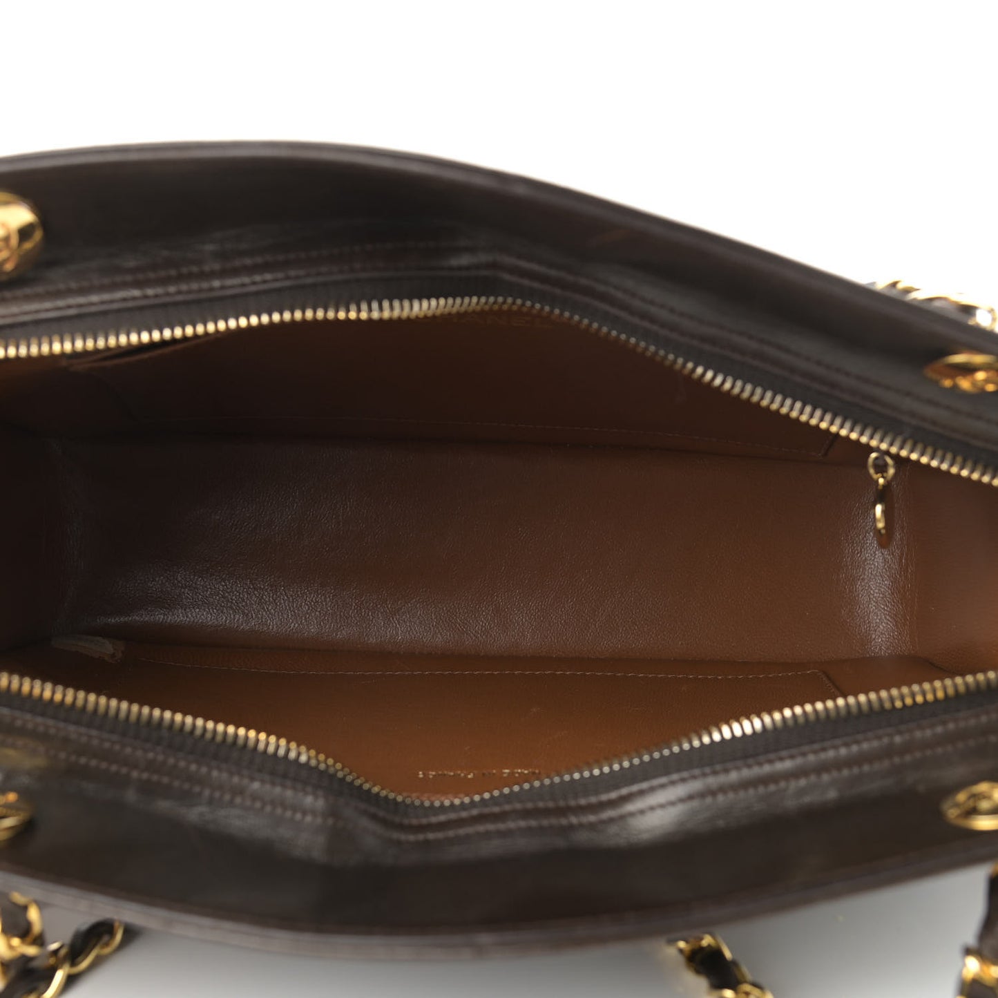 Lambskin Quilted Shoulder Bag Brown
