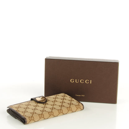 Gucci Monogram Heart Continental Wallet Brown 4 of 6