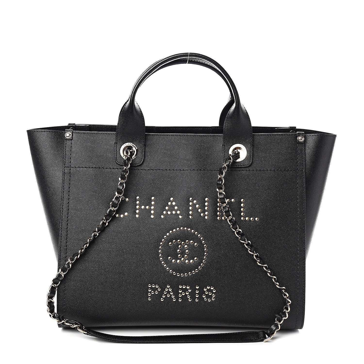 Chanel Caviar Small Studded Deauville Tote Black 1 of 10