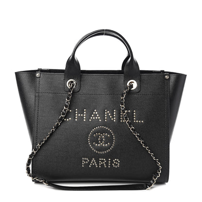Chanel Caviar Small Studded Deauville Tote Black 1 of 10
