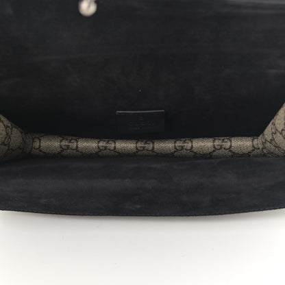 Gucci GG Supreme Monogram Suede Crystal Small Dionysus Shoulder Bag Beige Ebony Black 5 of 14