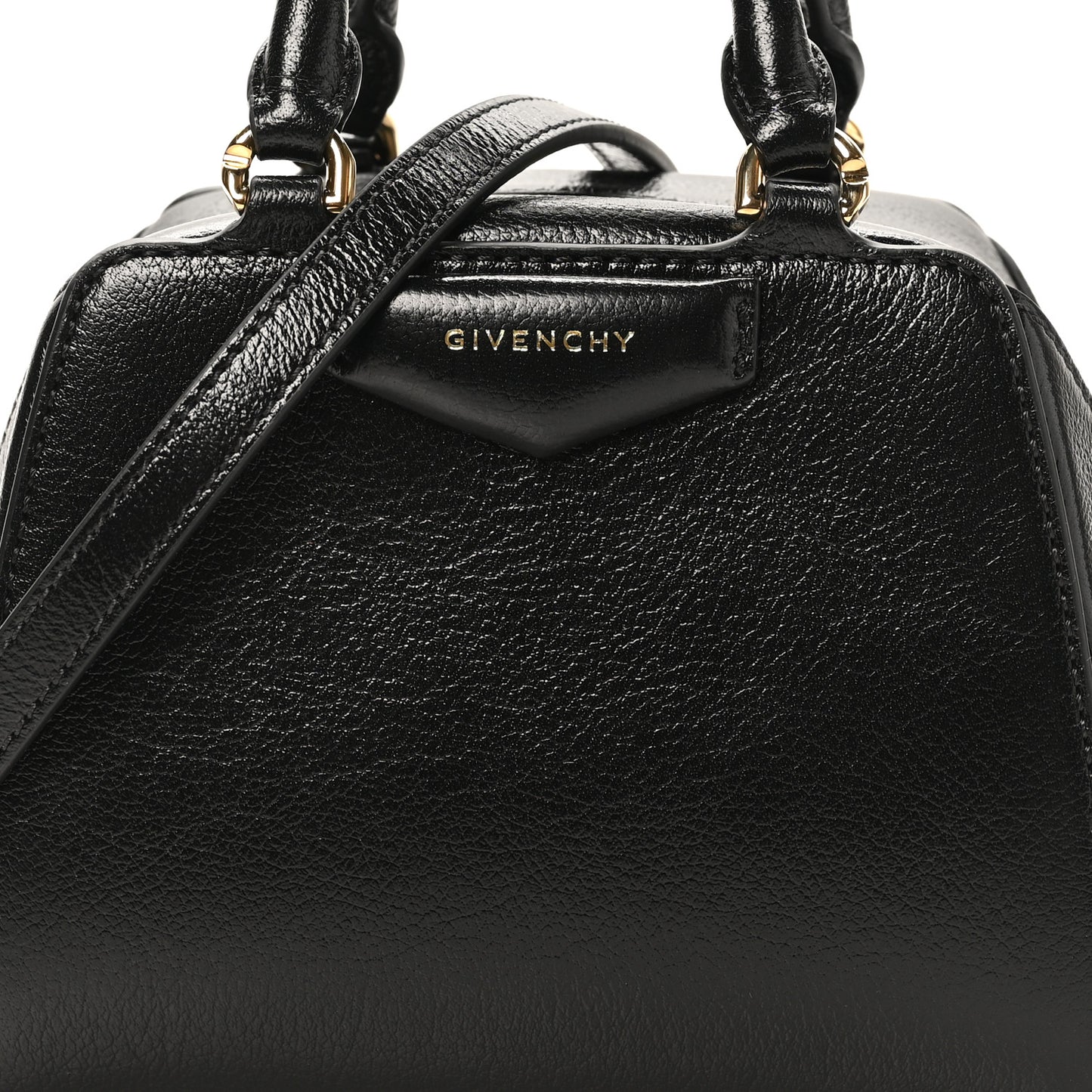 Tumbled Buffalo Nano Antigona Cube Bag Black