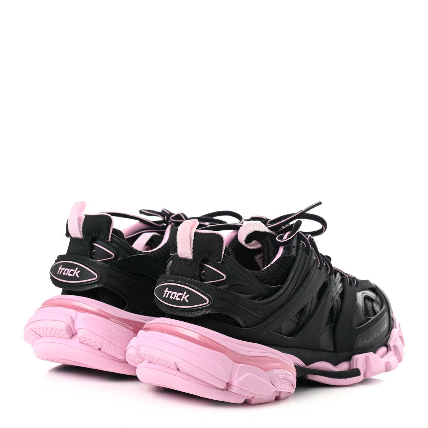 Mesh Nylon Bi-Color Womens Track Sneakers 36 Black Pink