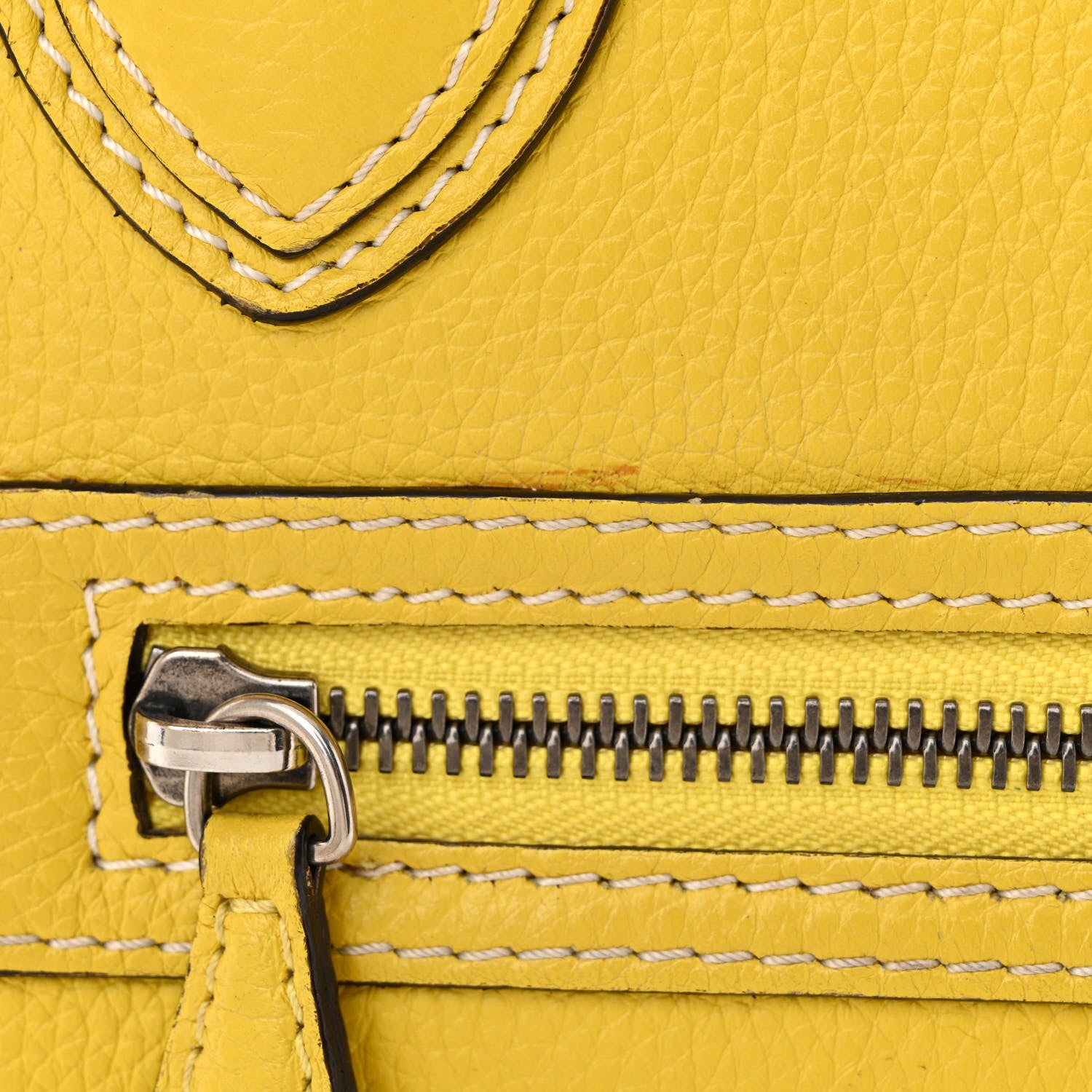 Celine Drummed Calfskin Micro Luggage Citron 17 of 18