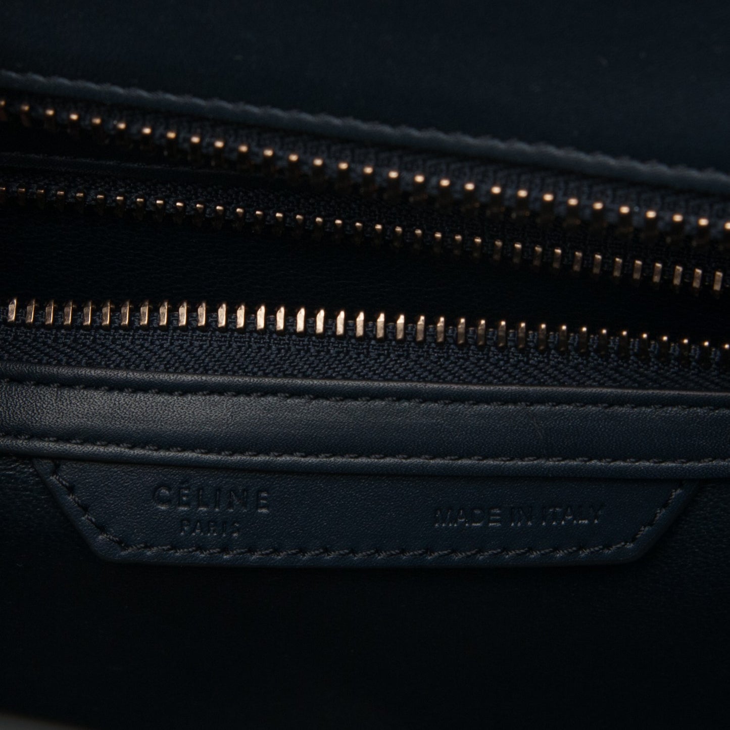 Smooth Calfskin Textile Striped Micro Luggage Navy Blue