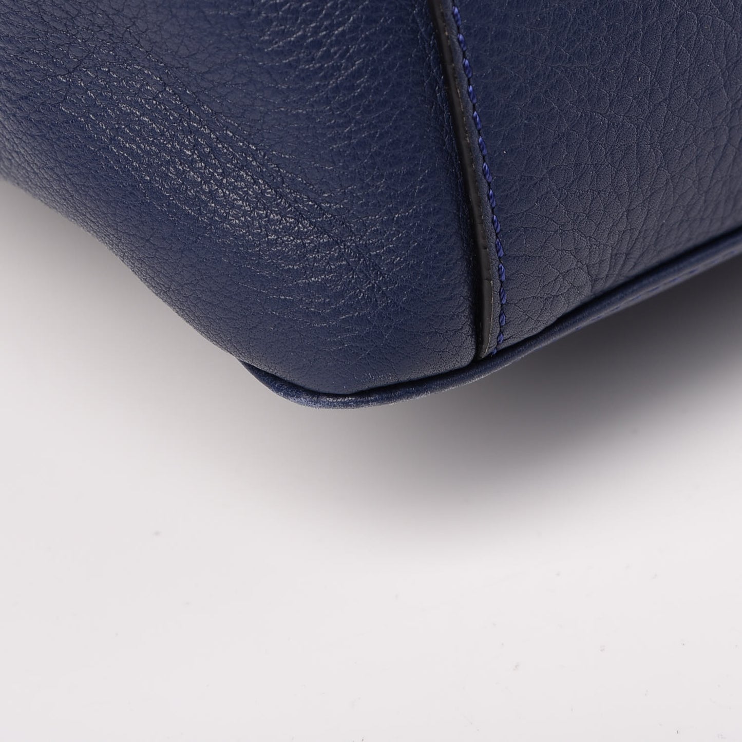 Calfskin V Bucket Bag Blue