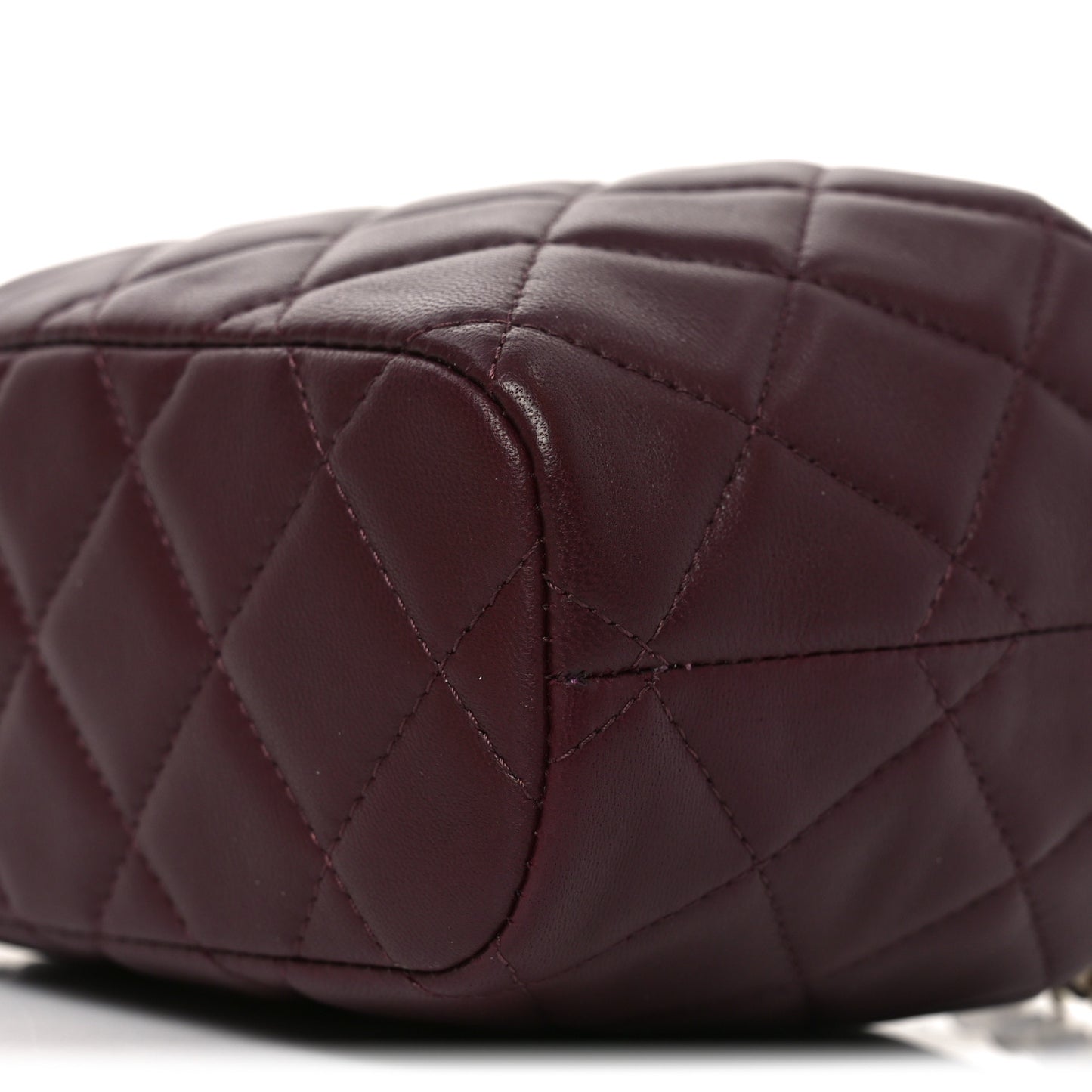 Lambskin Quilted Hobo Clutch With Chain Burgundy
