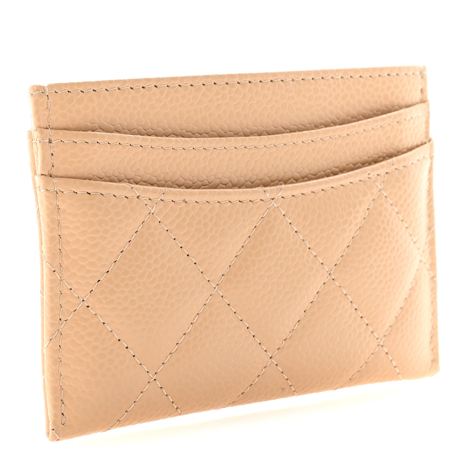 Chanel Caviar Quilted Card Holder Beige 3 of 9