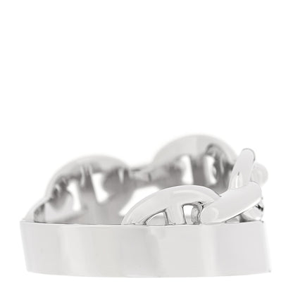 Hermes 18K White Gold Kelly Diamond Double Tour Chaine d'Ancre Pave Ring 53 6.5 3 of 5