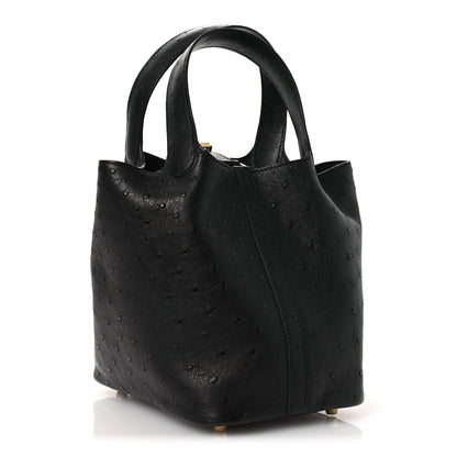 Hermes Ostrich Picotin Lock 18 Black 3 of 12