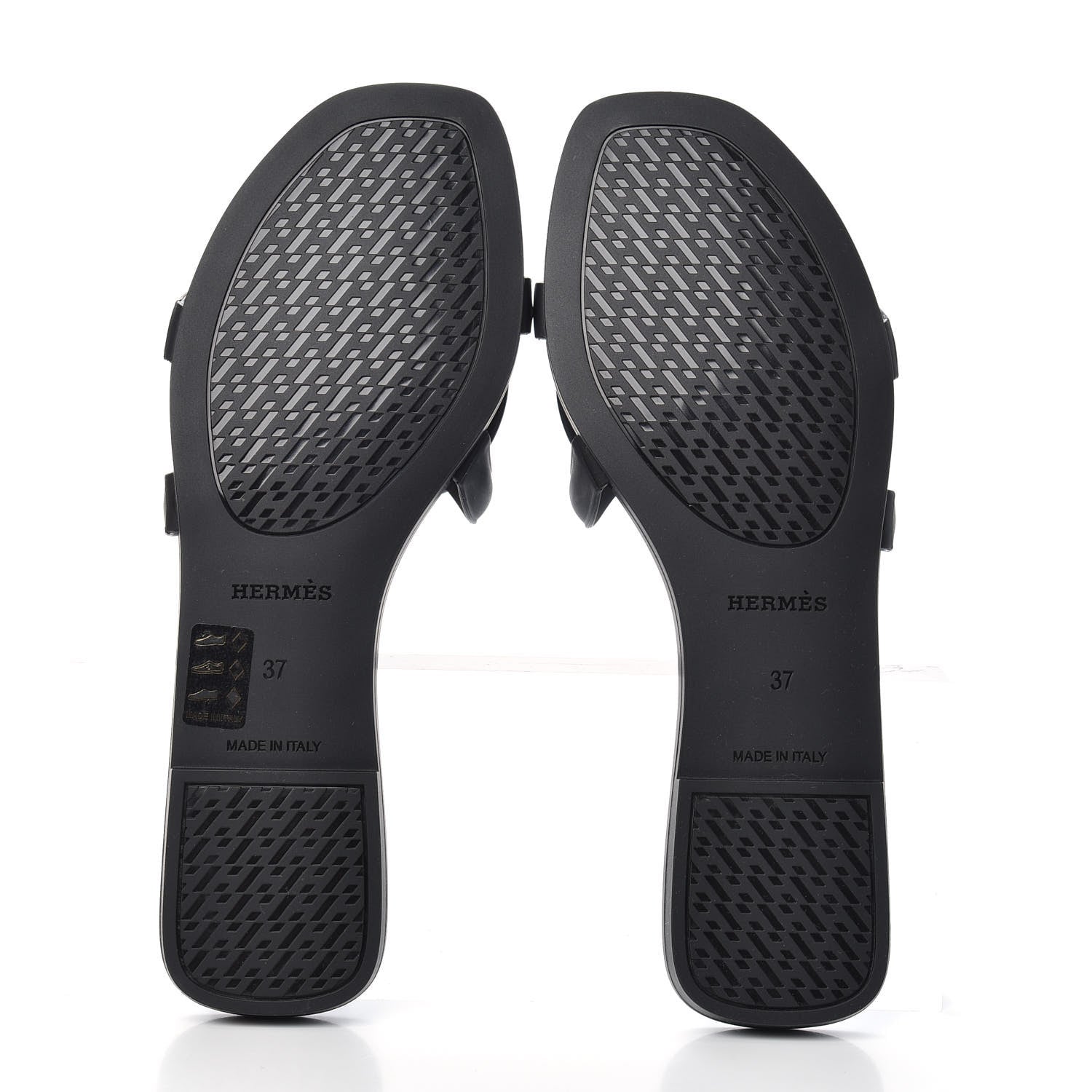 Hermes Rubber Aloha Sandals 37 Black 6 of 11