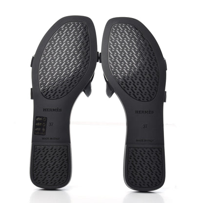 Hermes Rubber Aloha Sandals 37 Black 6 of 11