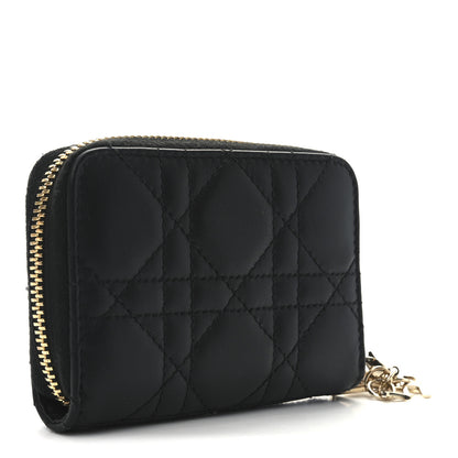 Christian Dior Lambskin Cannage Small Lady Dior Voyageur Coin Purse Black 3 of 7