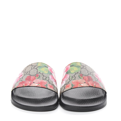 Gucci GG Supreme Monogram Blooms Slide Sandals 38 Beige Multicolor 2 of 7