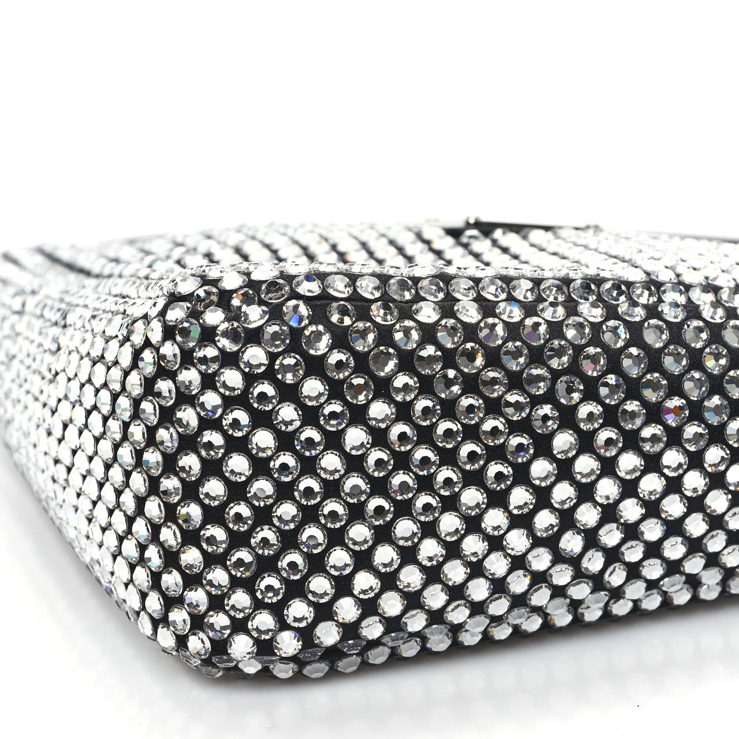 Satin Crystal Triangle Pouch Cristal