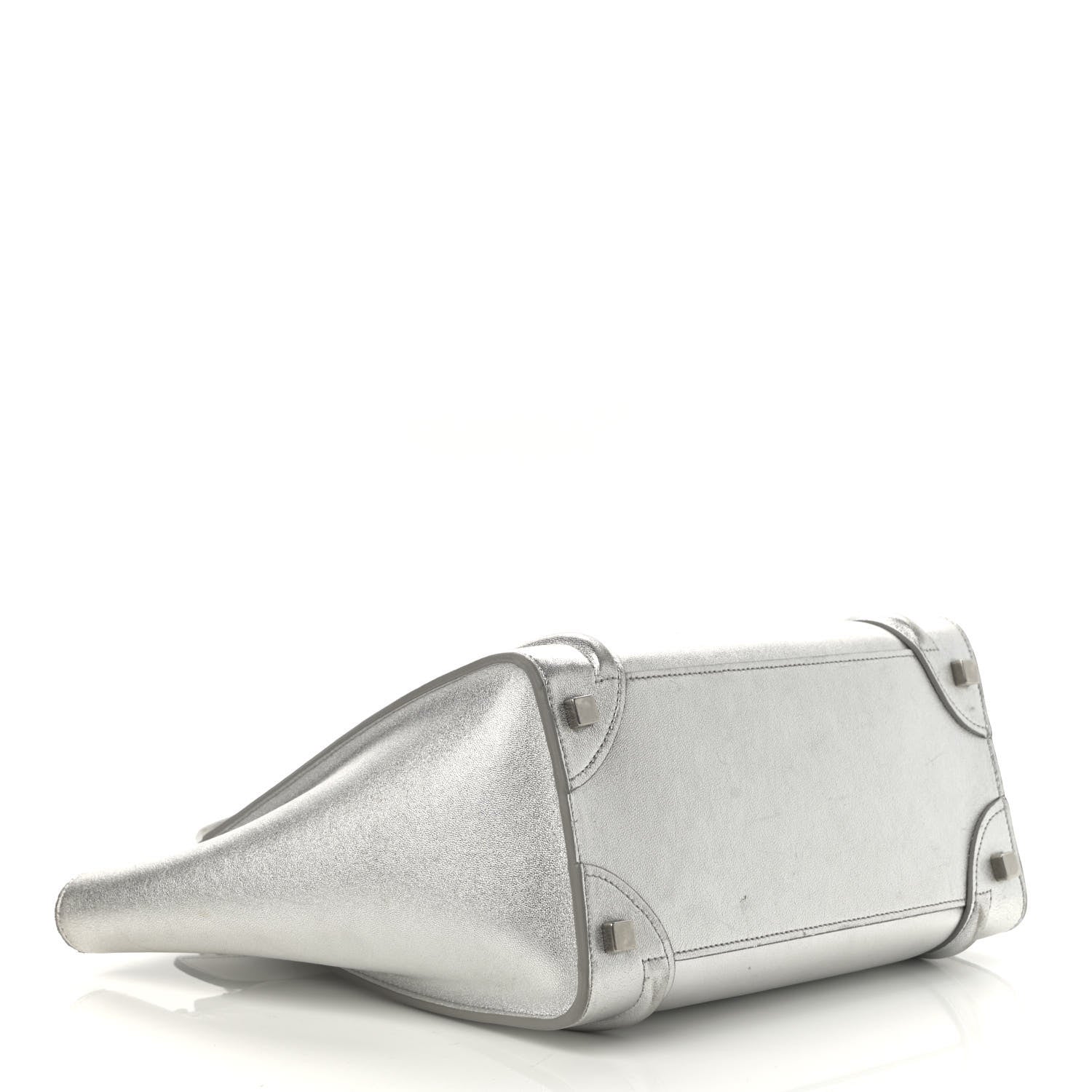 Celine Laminated Lambskin Micro Luggage Silver 4 of 26
