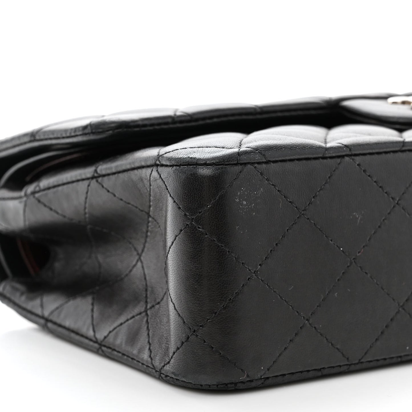 Lambskin Quilted Medium Double Flap Black