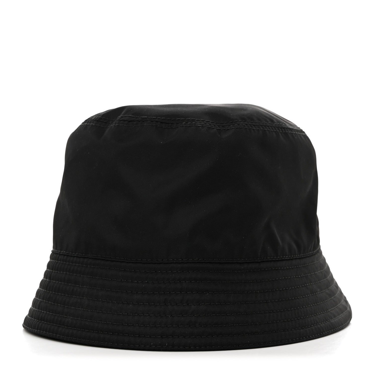 Prada Re-Nylon Metal Triangle Logo Mens Bucket Hat L Black 3 of 8