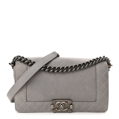 Chanel Calfskin Medium Boy Reverso Flap Light Grey 1 of 12