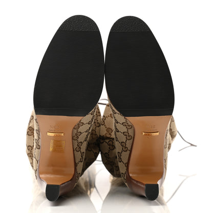 Gucci Monogram Over the Knee Boots 38.5 Beige Ebony 5 of 6